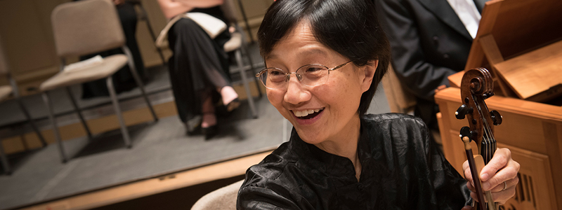 Violinist Lena Wong smiling