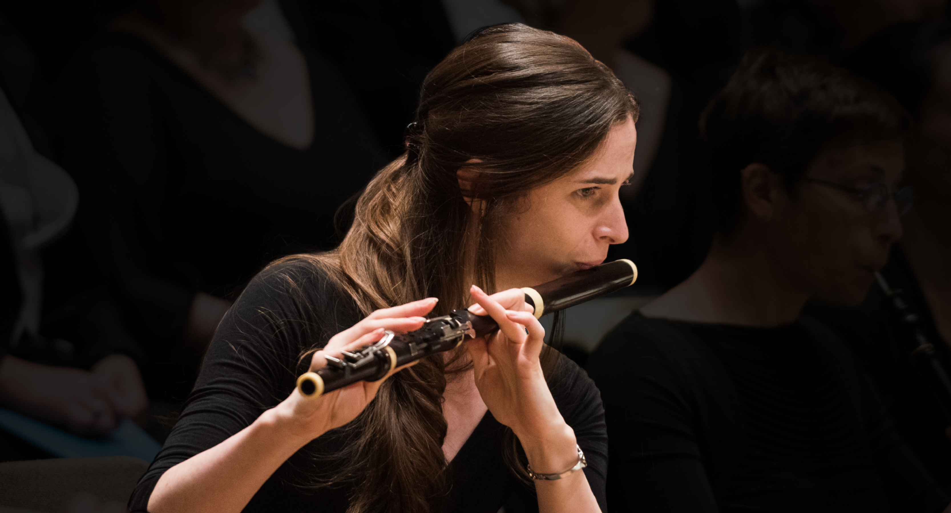 Flutist Emi Ferguson playing